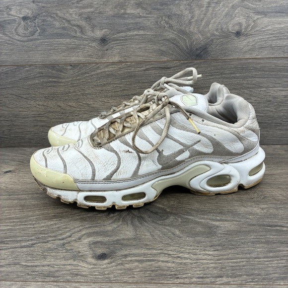 Nike Air Max Plus TN White Gray Running Shoes Sneakers Men's Size 10 AJ2029-100 - Picture 1 of 10